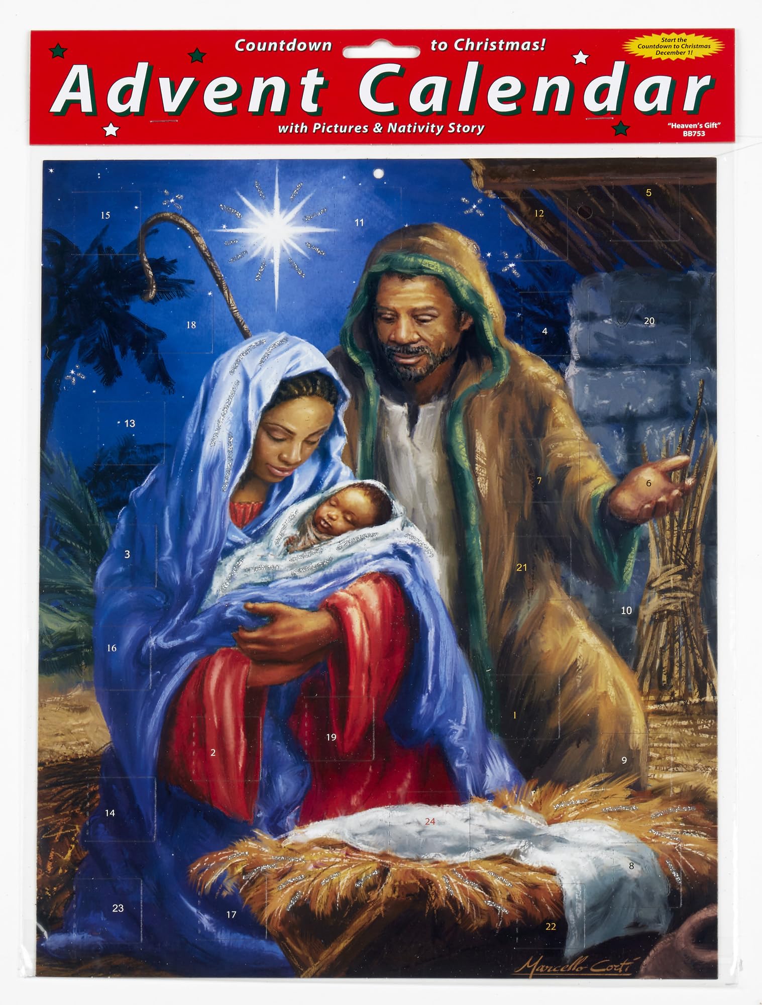 Heavens Gift Advent Calendar (Countdown to Christmas) with Nativity Story by Vermont Christmas Company